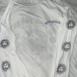 Bills Bong White Graphic Long Sleeve Tee: Size S: Like Brand New